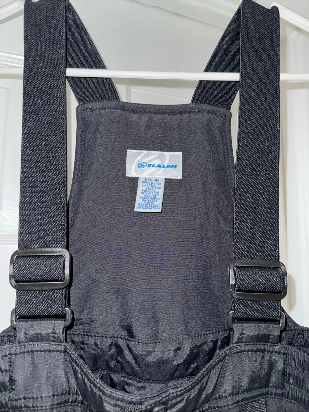 Slalom Youth Medium Black Insulated Bib Snow Pants